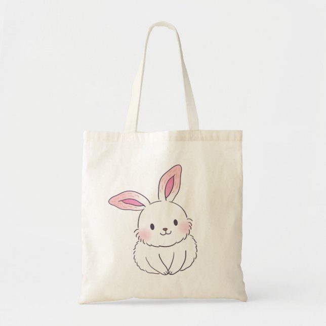 Kanin Cute Design Tote bags Tygkasse (Framsidan)