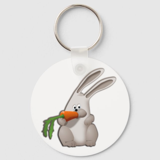 Kanin Eating A Carrot Nyckelring (Framsida)