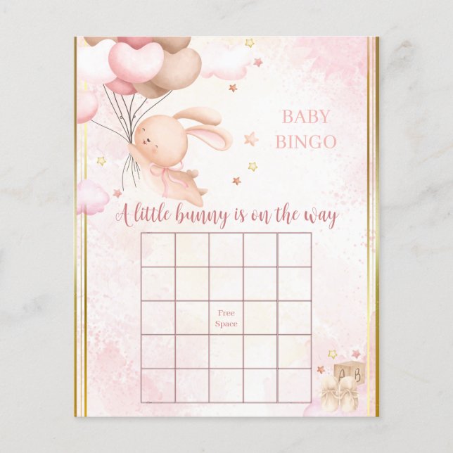 Kanin Flicka Bebis Baby Shower Lek (Framsida)