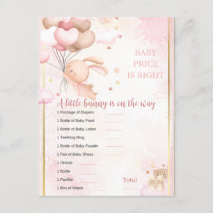 Kanin Flicka Bebis Baby Shower Lek Vykort