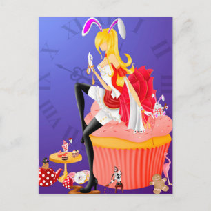 Kanin Flicka på Cupcake vykort
