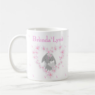 Kanin Flicka Rosa Kaffemugg