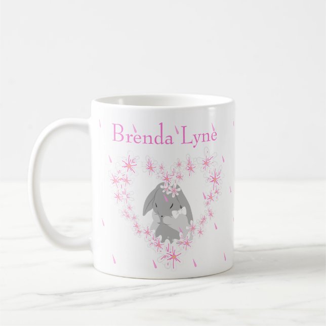 Kanin Flicka Rosa Kaffemugg (Vänster)