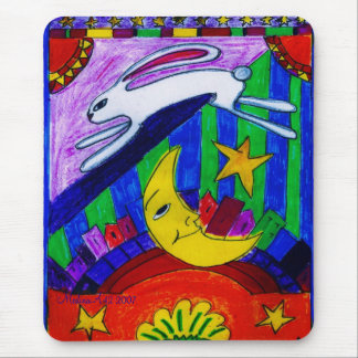 kanin flög över månen, musmatta