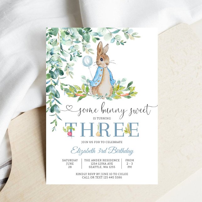 Kanin Födelsedagsinbjudan Tjej Inbjudningar (Skapare uppladdad)