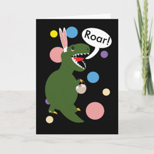 Kanin för den påskTyrannosaurRex kaninen gå i ax Helgkort