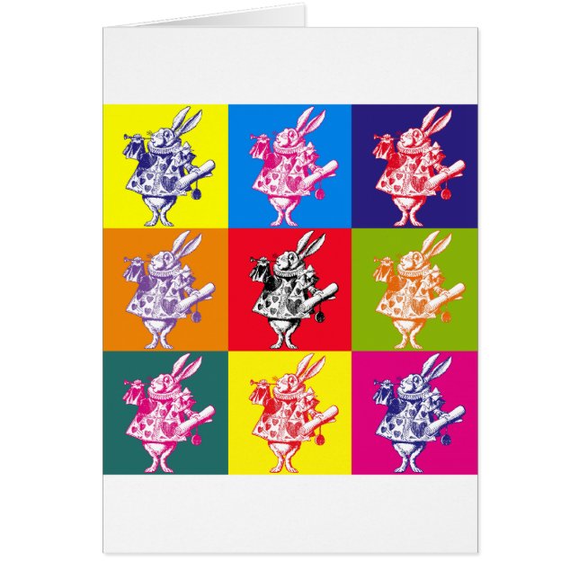Kanin för popkonstvit hälsningskort (Framsidan)