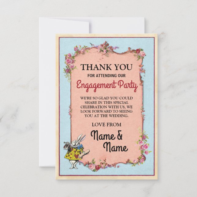 Kanin för underland för tackkortförlovning tack kort (Framsida)