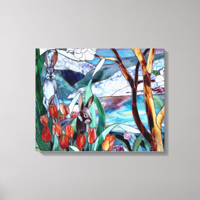 Kanin Garden-glaset på Wrapped Canvas Art (Framsida)