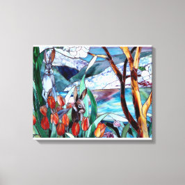 Kanin Garden-glaset på Wrapped Canvas Art