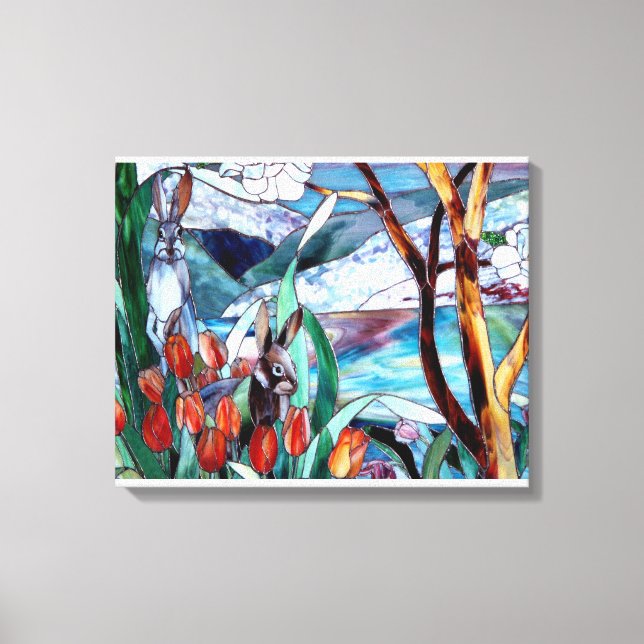 Kanin Garden-glaset på Wrapped Canvas Art (Framsida)