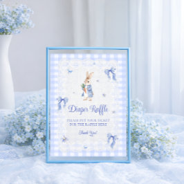 Kanin Gingham Kanin Baby Shower Blöja Lotteri Poster