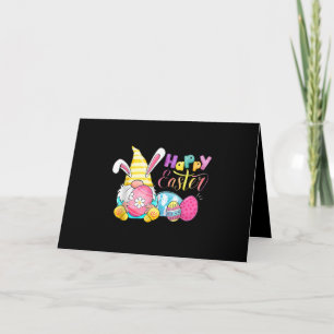 Kanin Gnome Rabbit Ägg Jakt Glad Påsk Dag Kort