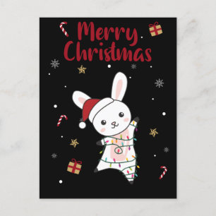 Kanin God Jul Vinterdjur Kaniner Helg Vykort