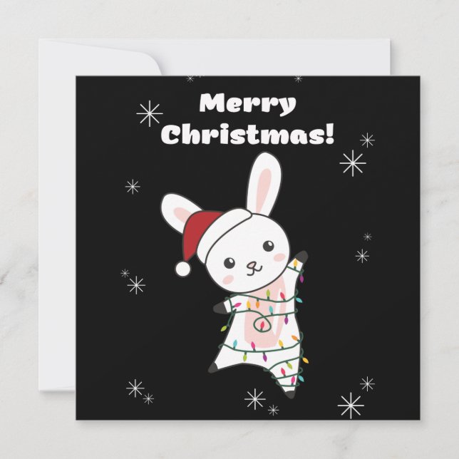 Kanin God Jul Vinterdjur Kaniner Inbjudningar (Framsida)