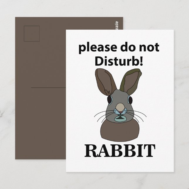 Kanin, gör inte skillnad på rabbit vykort (Fram/baksida)
