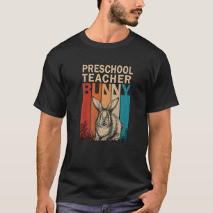 Kanin Grafisk Matchande Retro Förskolelärare Påsk T Shirt