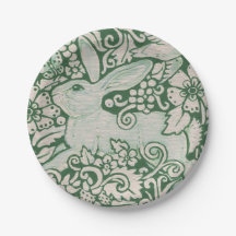 Kanin Grönt Woodland Bunny Hare Painting Art