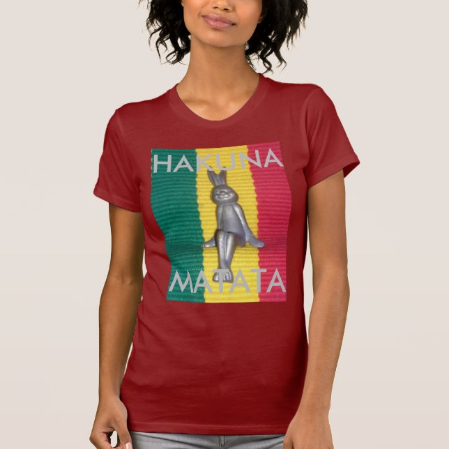 Kanin Hakuna Matata | Levande Rasta Färger Abstrak Tee (Framsida)