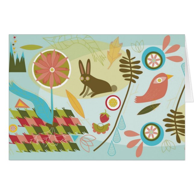 kanin hälsningskort (Framsidan Horizontal)