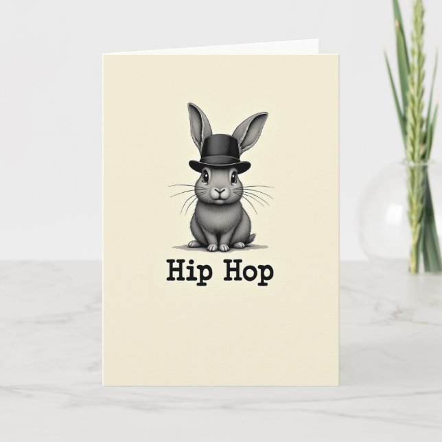 Kanin Hip Hop-mönsterkort Kort (Framsida)