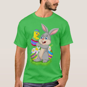 Kanin Holding a Baby Chick Hatching från en ost T Shirt