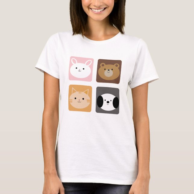 Kanin, Hund, katt och björn T Shirt (Framsida)