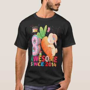 Kanin I är 8 år gamla flickor, födelsedagsrabbit P T Shirt