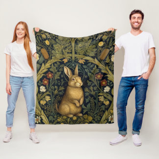 Kanin i art nouveau stil fleecefilt