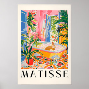Kanin i badkar Konsttryck Matisse Badrum Vägg Poster
