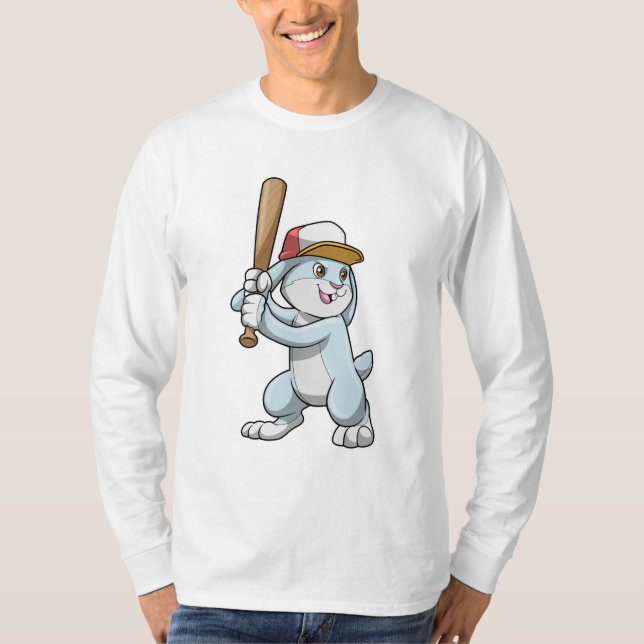 Kanin i Baseball med Baseball fladdermus T Shirt (Framsida)