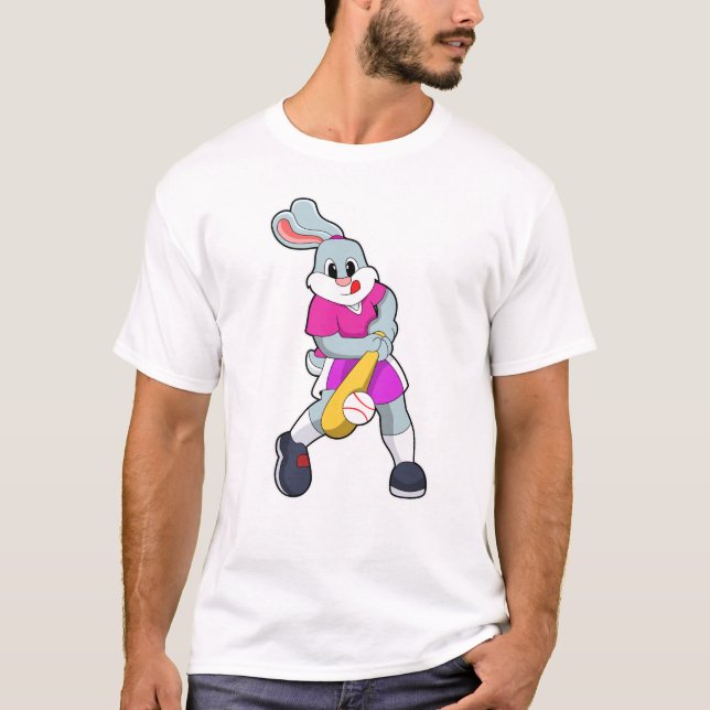 Kanin i Baseball med Baseball fladdermus T Shirt (Framsida)