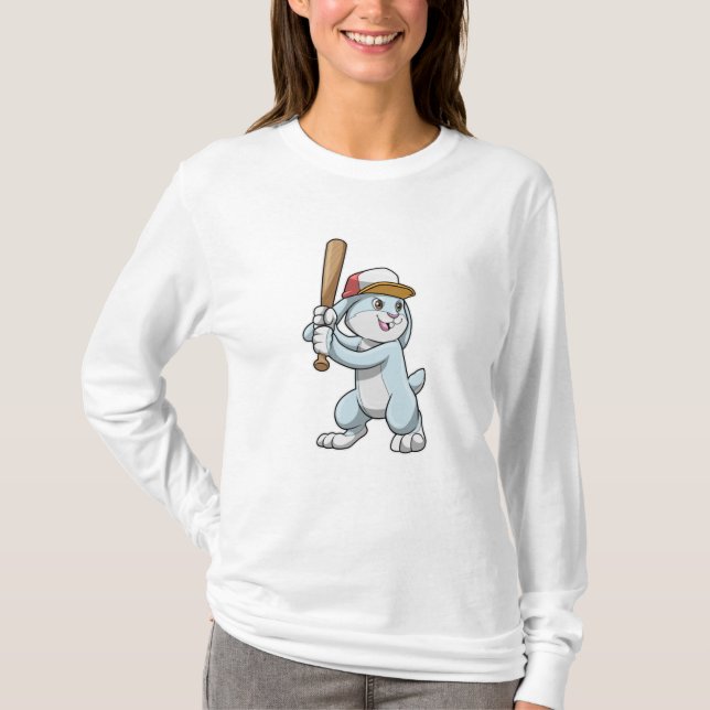 Kanin i Baseball med Baseball fladdermus T Shirt (Framsida)