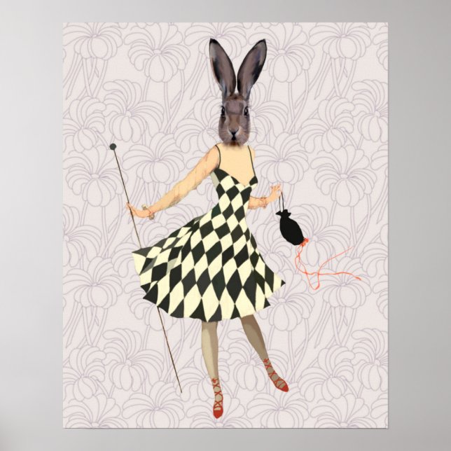 Kanin i Black White Dress Poster (Framsidan)