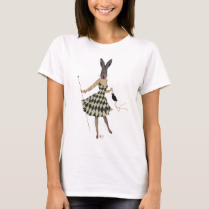 Kanin i Black White Dress T-shirt