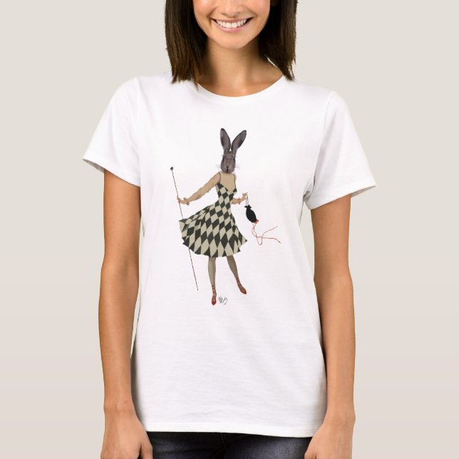Kanin i Black White Dress T-shirt (Framsida)