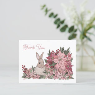 Kanin i blommor Tack så mycket Vykort