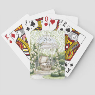 Kanin i bröst gröna blad Blommig Casinokort