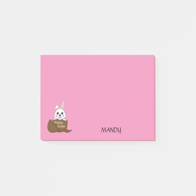 Kanin i chokladägg Glad påsk | Personliggör Post-it Block (Framsida)