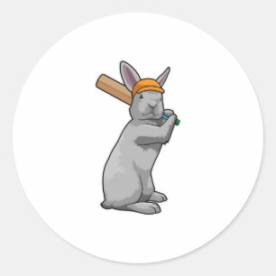 Kanin i Cricket med Cricket fladdermus Runt Klistermärke