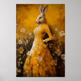 Kanin i en Gult Dress Poster