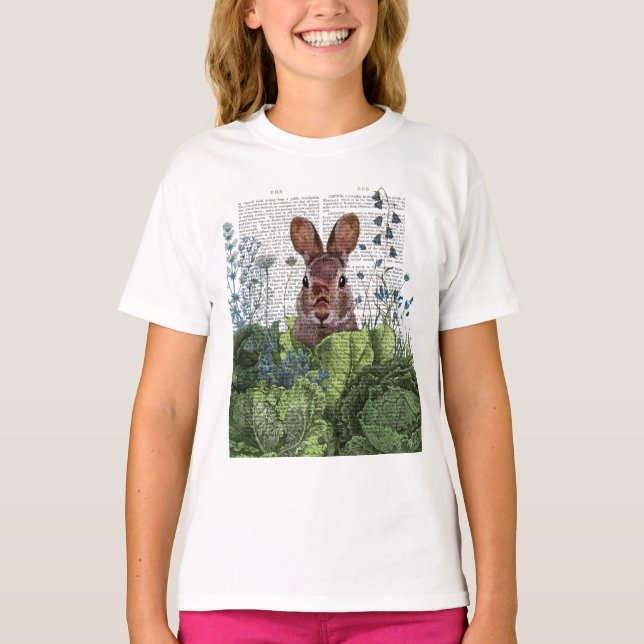 Kanin i ett kaninplåster t shirt (Framsida)