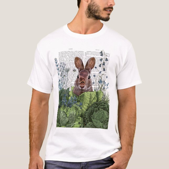 Kanin i ett kaninplåster t shirt (Framsida)