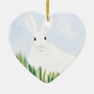 KANIN I FÄLT JULGRANSPRYDNAD KERAMIK