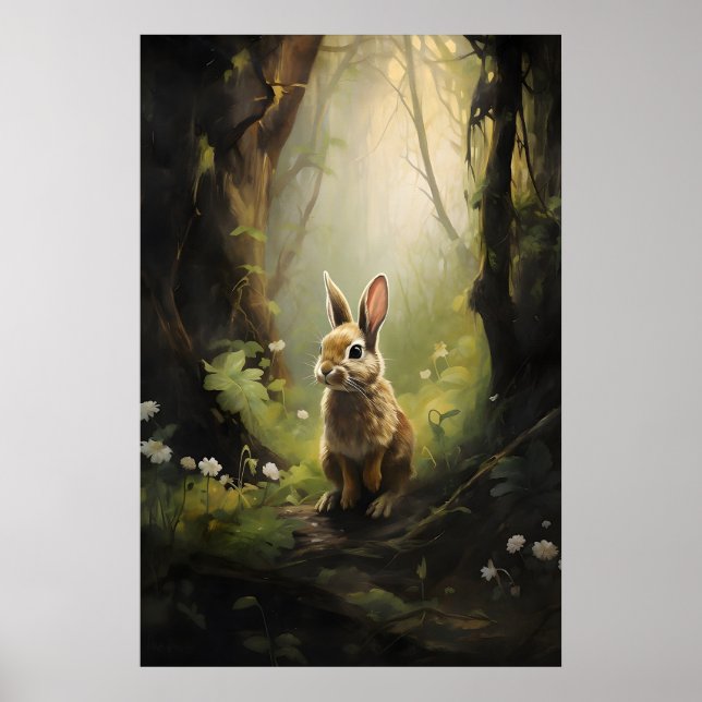 Kanin i grön skog Väggtryck, Mörk Akademi Poster (Framsidan)