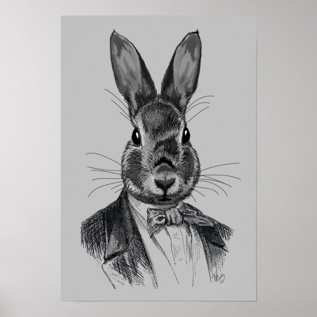 Kanin i Kostym Porträtt Poster (Framsidan)