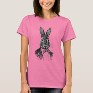 Kanin i Kostym Porträtt Tee Shirt