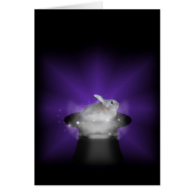 Kanin i Magic Hat Hälsningskort (Framsidan)