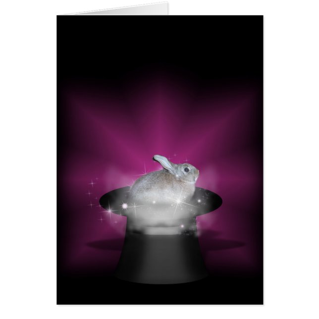 Kanin i Magic Hat Hälsningskort (Framsidan)