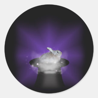 Kanin i Magic Hat Runt Klistermärke
